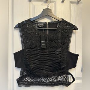 Black Macy Lace Bandeau Top made by BEBE size 12 - made small